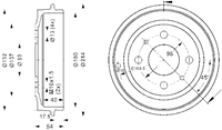 Remtrommel ATE, u.a. für Fiat, Lancia, Ford