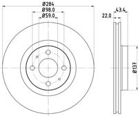 Bremsscheibe Vorderachse Hella 8DD 355 102-391