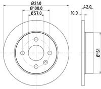 Bremsscheibe Hinterachse Hella 8DD 355 106-091