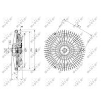 NRF Viscokupplung 49575 Viskolüfter,Lüfterkupplung MERCEDES-BENZ,C-CLASS W202,190 W201,Stufenheck W124,S-CLASS W126,KOMBI Kombi S124,E-CLASS W124