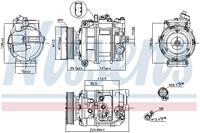 Compressor, airconditioning NISSENS, Spanning (Volt)12V, u.a. für Audi, VW