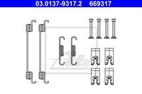 ATE Zubehörsatz, Bremsbacken 03.0137-9317.2  VW,FORD,RENAULT,POLO AW1, BZ1,FIESTA VII,TWINGO II CN0_,TWINGO III,IBIZA V KJ1,FORTWO Coupe 453