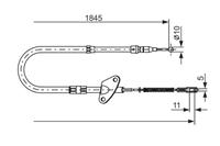 BOSCH Handbremsseil 1 987 477 119 Bremsseil,Seilzug Feststellbremse MERCEDES-BENZ,SPRINTER 2-t Bus 901, 902,SPRINTER 2-t Kasten 901, 902,T1 Bus 601