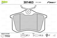 Valeo Remblokken FIAT,LANCIA,RENAULT 301463 1J0698451,1J0698451B,1J0698451D Remblokkenset,Remblokkenset, schijfrem 1J0698451E,1J0698451F,1J0698451H