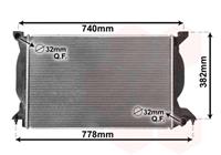 vanwezel VAN WEZEL Wasserkühler 03002206 Kühler,Motorkühler AUDI,SKODA,A4 Avant 8ED, B7,A4 Avant 8E5, B6,A4 8E2, B6,A4 Cabriolet 8H7, B6, 8HE, B7,A4 8EC, B7