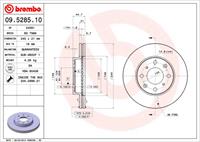 Remschijf COATED DISC LINE BREMBO, Remschijftype: Binnen geventileerd: , u.a. für Honda