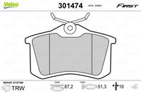 Remblokkenset, schijfrem FIRST Valeo, Inbouwplaats: Achteras: , u.a. für VW, Peugeot, Citroën, Renault, DS, Seat, Opel