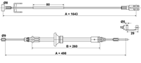 ATE Handbremsseil 24.3727-0797.2 Bremsseil,Seilzug Feststellbremse OPEL,RENAULT,NISSAN,VIVARO Kasten F7,VIVARO Combi J7,VIVARO Pritsche/Fahrgestell E7