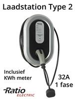 Ratio EV Home Box Plus Laadstation type 2, 32A, rechte laadkabel + KWh meter