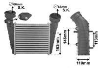 Intercooler, inlaatluchtkoeler VAN WEZEL, u.a. für Skoda, VW