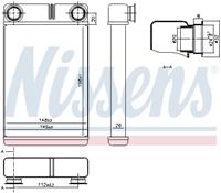 Kachelradiateur, interieurverwarming NISSENS, u.a. für Chevrolet, Vauxhall, Opel