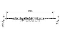 BOSCH Handbremsseil AUDI 1 987 477 249 8N0609721E,8N0609721G,8N0609721H Bremsseil,Seilzug Feststellbremse