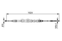 BOSCH Handbremsseil 1 987 477 693 Bremsseil,Seilzug Feststellbremse BMW,5 E39,5 Touring E39