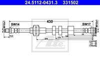 Bremsschlauch Hinterachse ATE 24.5112-0431.3