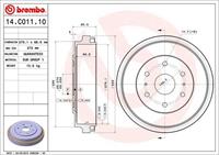 BREMBO Bremstrommel 14.C011.10  TOYOTA,HIACE IV Bus LH1_,HIACE IV Kasten LXH1_, RZH1_, LH1_,HIACE IV Kasten TRH2_, KDH2_