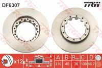 TRW Bremsscheiben DF6307S Scheibenbremsen,Bremsscheibe MITSUBISHI,Canter (FB7, FB8, FE7, FE8) 7.Generation,Canter (FE5, FE6) 6.Generation