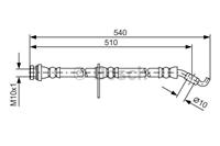 BOSCH Bremsschläuche 1 987 481 560 Bremsschlauch OPEL,SUZUKI,VAUXHALL,AGILA B H08,SWIFT III MZ, EZ,SPLASH,AGILA Mk II B