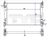 TYC Wasserkühler 725-0042-R Kühler,Motorkühler OPEL,FIAT,ALFA ROMEO,CORSA D,CORSA D Van,COMBO Kasten/Kombi X12,COMBO Tour X12,GRANDE PUNTO 199