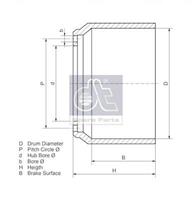 dtspareparts Bremstrommel DT Spare Parts 10.23200