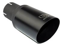 Ulter Sport Uitlaatsierstuk - Rond 80mm Schuin - Lengte 180mm - Montage ->55mm - Zwart RVS