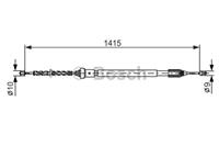 BOSCH Handbremsseil 1 987 477 782 Bremsseil,Seilzug Feststellbremse RENAULT,CLIO II BB0/1/2_, CB0/1/2_,CLIO II Kasten SB0/1/2_,THALIA I LB0/1/2_
