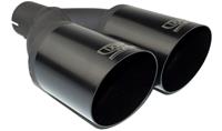 Ulter Sport Uitlaatsierstuk - Dubbel Rond 90mm Schuin - Lengte 280mm - Montage ->55mm - Zwar