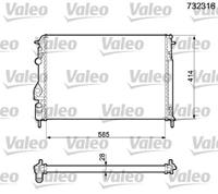 Valeo Wasserkühler 732316 Kühler,Motorkühler RENAULT,SCÉNIC I JA0/1_,MEGANE Scenic JA0/1_,MEGANE I BA0/1_,MEGANE I Grandtour KA0/1_