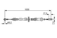 BOSCH Handbremsseil 1 987 477 114 Bremsseil,Seilzug Feststellbremse FIAT,PEUGEOT,CITROËN,DUCATO Pritsche/Fahrgestell 230,DUCATO Bus 230