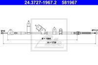 Seilzug, Feststellbremse hinten rechts ATE 24.3727-1967.2
