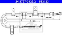 ATE Handbremsseil 24.3727-3123.2 Bremsseil,Seilzug Feststellbremse HYUNDAI,GETZ TB