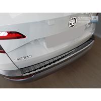 Zwart-Chroom RVS Achterbumperprotector Skoda Karoq 2017-Ribs'