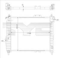 Kühler, Motorkühlung TYC 706-0021-R