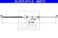 ATE Handbremsseil 24.3727-2711.2 Bremsseil,Seilzug Feststellbremse SKODA,SEAT,RAPID Spaceback NH1,RAPID NH3,TOLEDO IV KG3