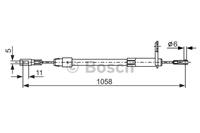 BOSCH Handbremsseil 1 987 477 849 Bremsseil,Seilzug Feststellbremse MERCEDES-BENZ,E-CLASS W210,E-CLASS Kombi S210