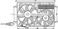 PRASCO Lüfter VN7529 Elektrolüfter,Hochleistungslüfter VW,AUDI,SKODA,GOLF V 1K1,TOURAN 1T1, 1T2,GOLF VI 5K1,PASSAT Variant 3C5,GOLF PLUS 5M1, 521