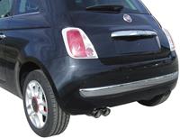 100% RVS Sportuitlaat Fiat 500 1.4 16v (100pk) 2007- 2x70mm Racing