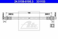 ATE Bremsschläuche 24.5159-0195.3 Bremsschlauch MITSUBISHI,PAJERO II V3_W, V2_W, V4_W,PAJERO SPORT K90,PAJERO SPORT VAN K90