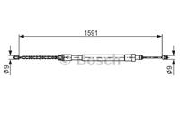 BOSCH Handbremsseil 1 987 477 580 Bremsseil,Seilzug Feststellbremse CITROËN,XSARA N1,XSARA Coupe N0,XSARA Kasten/Schrägheck