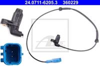 ATE ABS Sensor 24.0711-6205.3 Drehzahlsensor,Raddrehzahl Sensor PEUGEOT,206 Schrägheck 2A/C,206 CC 2D,206 SW 2E/K,206+ T3E,206 Stufenheck,206 Van