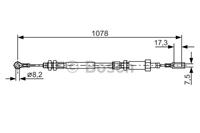 BOSCH Handbremsseil 1 987 482 002 Bremsseil,Seilzug Feststellbremse FIAT,PEUGEOT,DUCATO Pritsche/Fahrgestell 230,DUCATO Bus 230,DUCATO Kasten 244