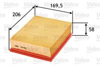 Valeo Luftfilter 585006  PEUGEOT,CITROËN,206 Schrägheck 2A/C,206 CC 2D,206 SW 2E/K,206 Van,XSARA PICASSO N68,XSARA N1,XSARA Break N2,XSARA Coupe N0