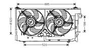 citroen KADER + DUBBELE KOELVENTILATOR tot03 BENZINE Type GATES