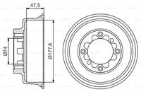 BOSCH Bremstrommel 0 986 477 154  ROVER,MORRIS,AUSTIN,MINI,MINI Cabriolet XN,MINI-MOKE,MINI
