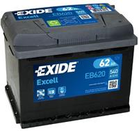 renault Exide Accu Excell EB620 62 Ah