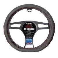 Simoni Racing Stuurwielhoes CompeFlat Bottom' - 37-39cm - Zwart + Rode stiksels