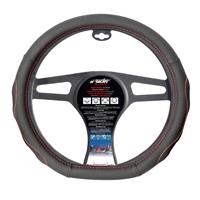 Simoni Racing Stuurwielhoes CompeFlat Bottom' - 37-39cm - Zwart + Rode stiksels