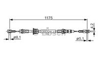 BOSCH Handbremsseil 1 987 482 012 Bremsseil,Seilzug Feststellbremse OPEL,RENAULT,NISSAN,MOVANO Kasten F9,MOVANO Combi J9