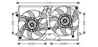 Volkswagen KADER + DUBBELE KOELVENTILATOR TYPE III (2x345mm)