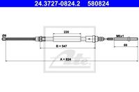 Seilzug, Feststellbremse hinten links ATE 24.3727-0824.2