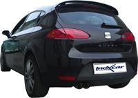 100% RVS Sportuitlaat Seat Leon 1P 2.0 TFSi Cupra (240pk) 2005- 2x76mm Racing